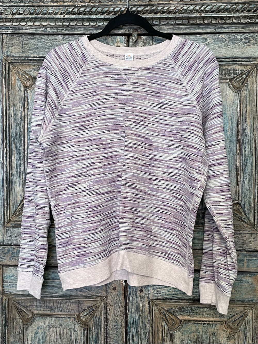 Marine Layer Lavender Space-Dye Pullover Sweatshirt